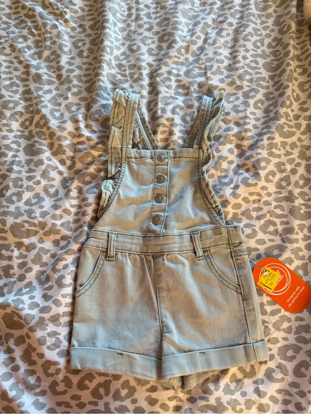 NWT Kids Light Blue Denim Short Overalls